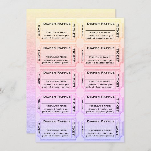 Diaper Raffle Cute Baby Shower (Front/Back)