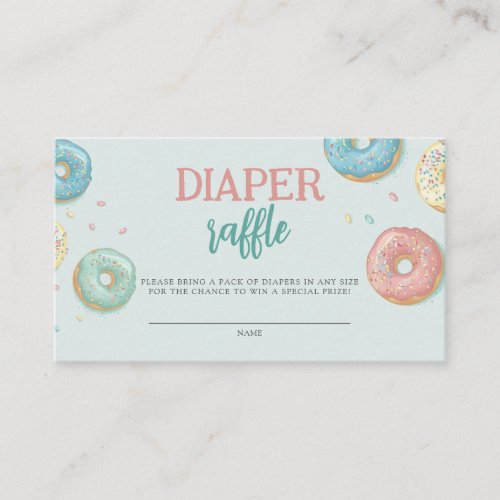 Diaper Raffle Cute Donut Baby Shower Enclosure Card