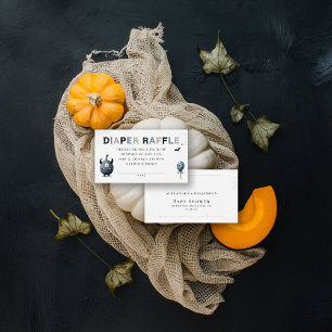 Diaper Raffle Cute Halloween Monster Baby Shower Enclosure Card