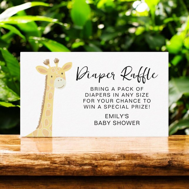 Diaper Raffle Cute Safari Animals Baby Shower Enclosure Card (Creator Uploaded)