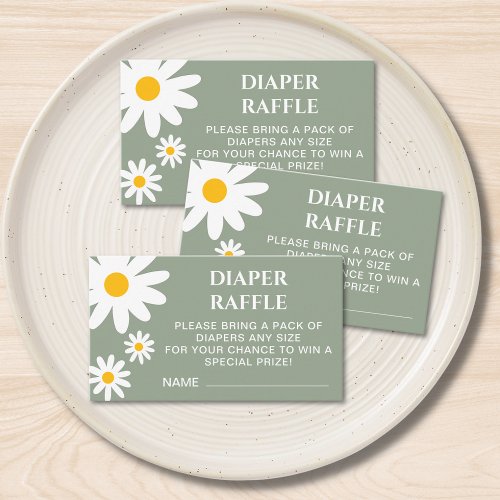 Diaper Raffle Daisy Sage Green