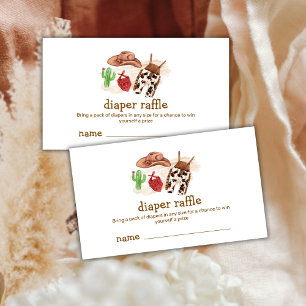 Diaper Raffle Desert Cactus Cowboy Baby Shower Enclosure Card