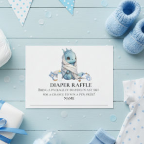Diaper Raffle Dragon  Baby shower Invitation