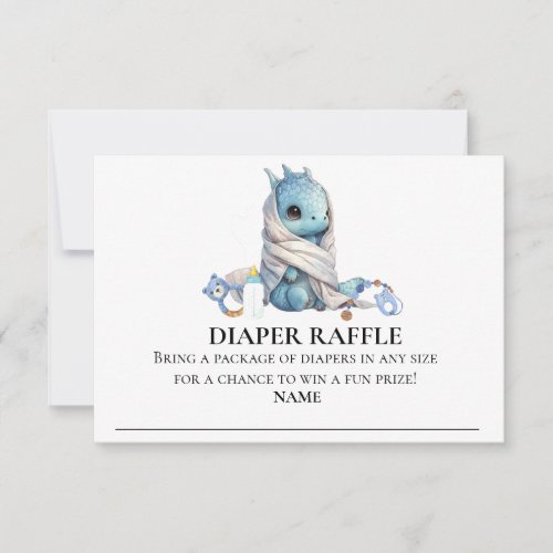 Diaper Raffle Dragon  Baby shower Invitation