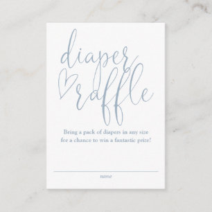 Diaper Raffle Dusty Blue Baby Shower Enclosure Card