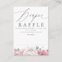 Diaper Raffle Dusty Pink Floral Baby Shower Ticket