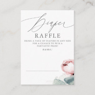Diaper Raffle Dusty Rose Baby Shower Ticket Enclosure Card
