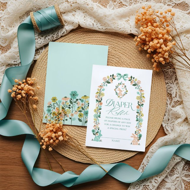 Diaper Raffle Easter Eggs & Floral Arch Rabbit Enclosure Card (Diaper Raffle Easter Eggs & Floral Arch Rabbit Enclosure Card)