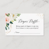 Diaper Raffle Elegant Blush Floral Baby Shower Enclosure Card (Front)