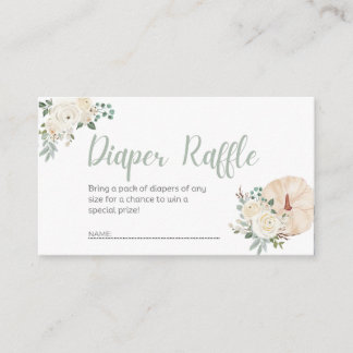 Diaper Raffle Elegant Pumpkin Enclosure Card