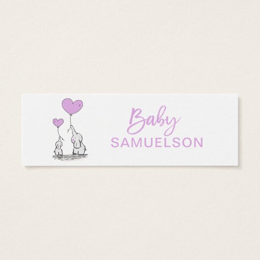 DIAPER RAFFLE Elephant LAVENDER Baby Shower (Back)