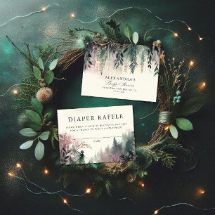 Diaper Raffle Enchanted Forest Fairy Mountains Enclosure Card