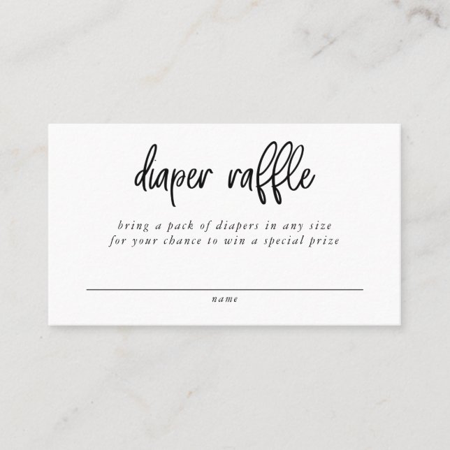 Diaper Raffle Enclosure Card (Front)