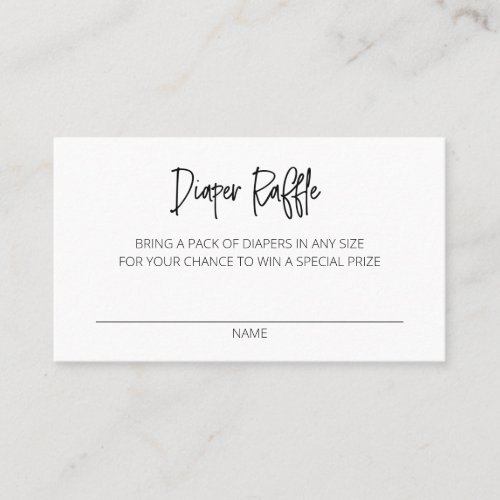 Diaper Raffle Enclosure Card