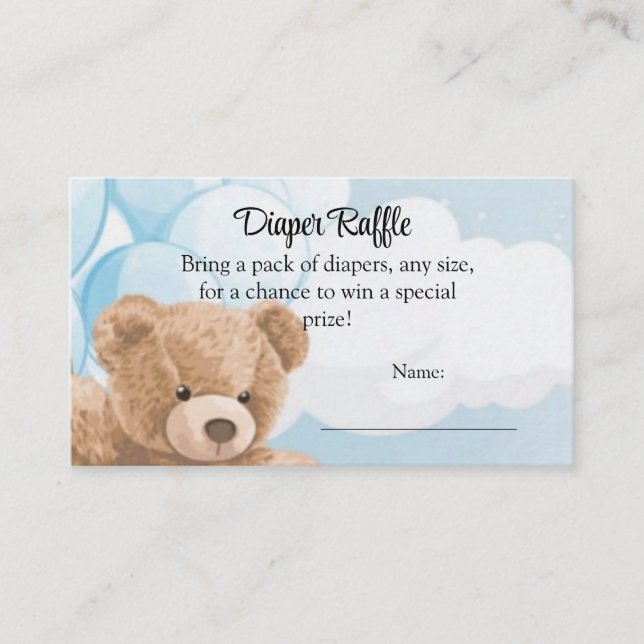 Diaper Raffle  Enclosure Card (Front)