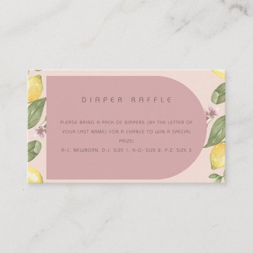 Diaper Raffle Enclosure Card