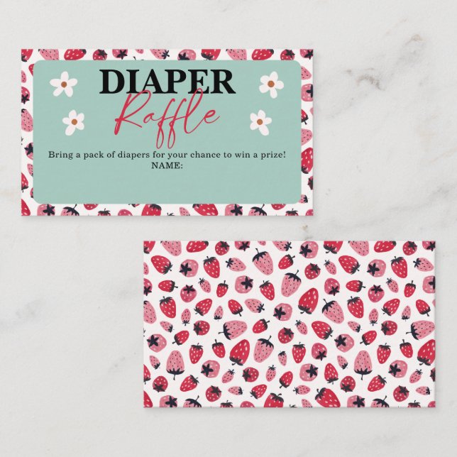 Diaper Raffle Enclosure Card Berry Baby Shower (Front/Back)