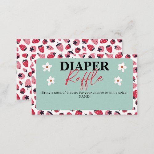 Diaper Raffle Enclosure Card Berry Baby Shower