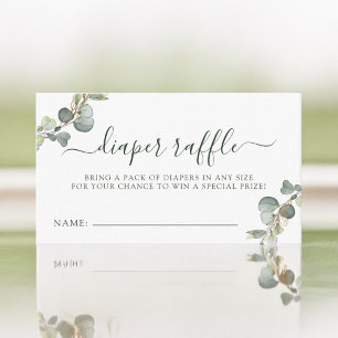 Diaper Raffle Eucalyptus Boho Baby Shower Enclosure Card