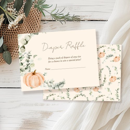 Diaper Raffle Fall Little Pumpkin Baby Shower Enclosure Card