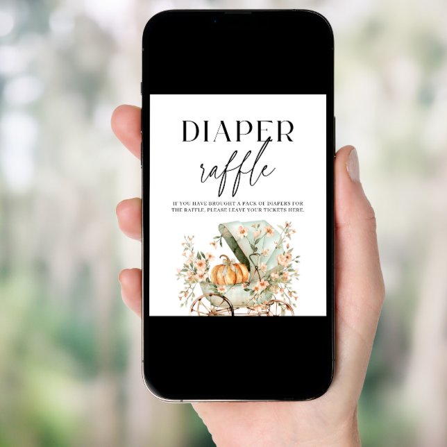 Diaper Raffle Fall Little Pumpkin Baby Shower Poster (Front Digital)