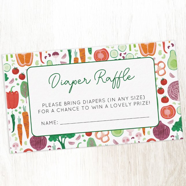 Diaper Raffle Farmers Market Locally Grown Baby Enclosure Card (Diaper Raffle farmer's market locally grown baby Baby Shower enclosure card)