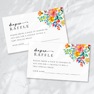 Diaper Raffle Floral Fiesta Baby Shower Enclosure Card