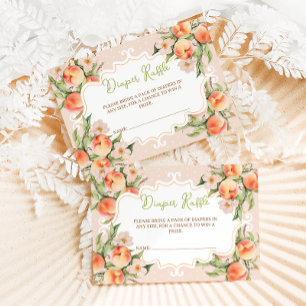 Diaper Raffle Floral Peach Baby Shower Enclosure Card