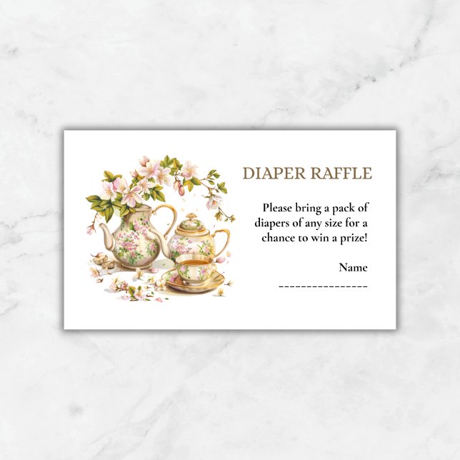 Diaper Raffle Floral Spring Baby Shower Enclosure Card (Diaper Raffle Floral Spring Baby Shower Enclosure Card )