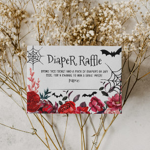 Diaper Raffle Flowers Halloween Baby Shower Enclosure Card