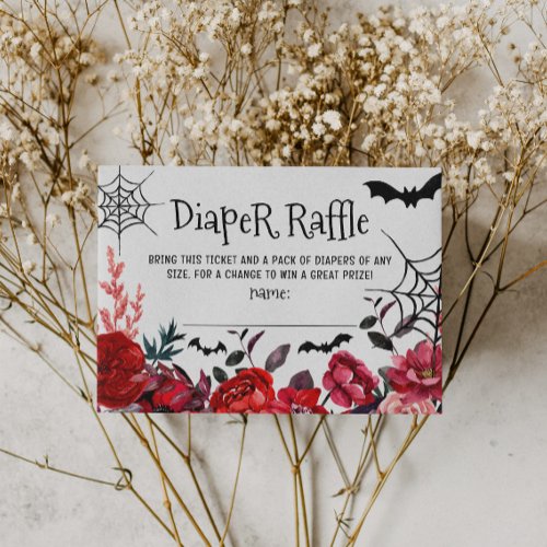 Diaper Raffle Flowers Halloween Baby Shower Enclosure Card