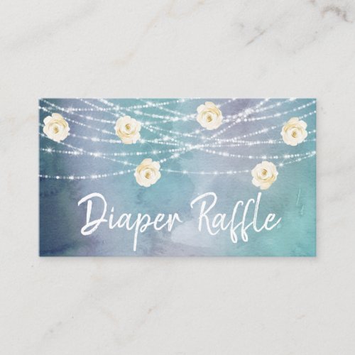 *~* Diaper Raffle Flowers Lights Roses Baby Shower Enclosure Card