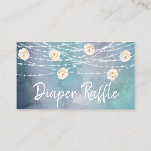  Diaper Raffle Flowers Lights Roses Baby Shower Enclosure Card