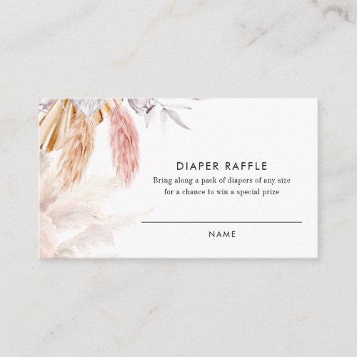 Diaper Raffle for Baby Shower Pampas Enclosure Card