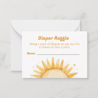 Diaper Raffle for Baby Shower Sunshine Theme Note Card