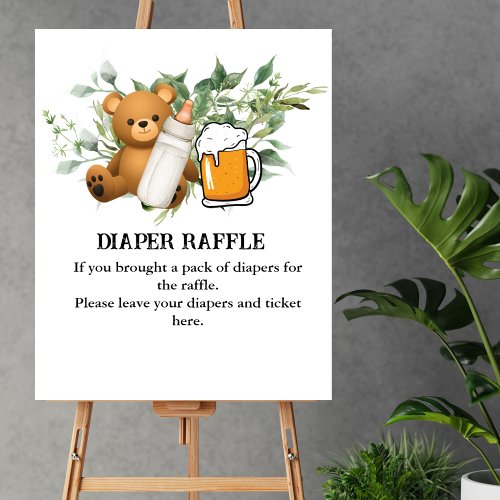 Diaper Raffle Game a baby is brewing theme Poster