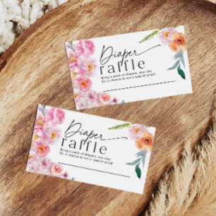 Diaper Raffle Game Card Floral Baby Shower