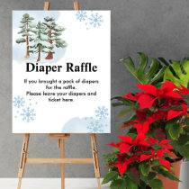 Diaper Raffle Game Winter wonderland snowflake Poster