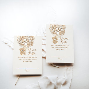 Diaper Raffle Gender Neutral Bear Baby Shower Enclosure Card