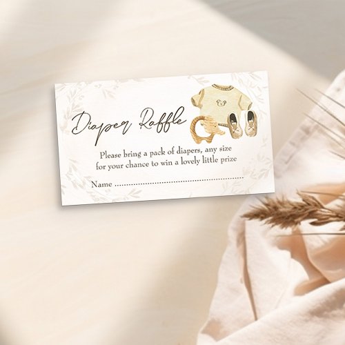 Diaper Raffle Gender Neutral Sweet Baby Clothes Enclosure Card