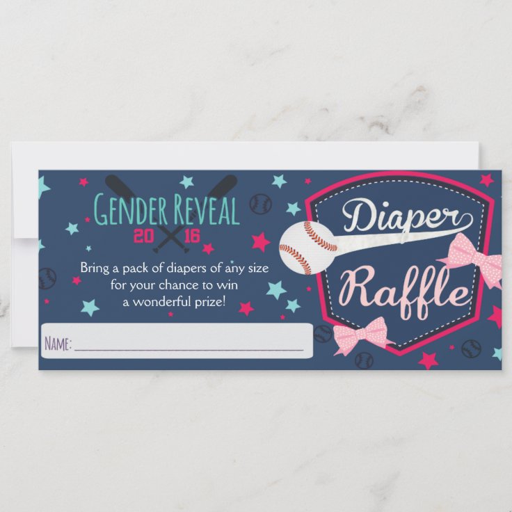diaper raffle gender reveal Zazzle