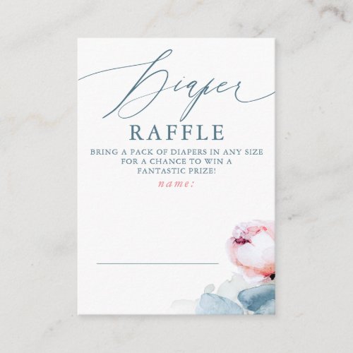 Diaper Raffle Gender Reveal Baby Shower Tickets Enclosure Card