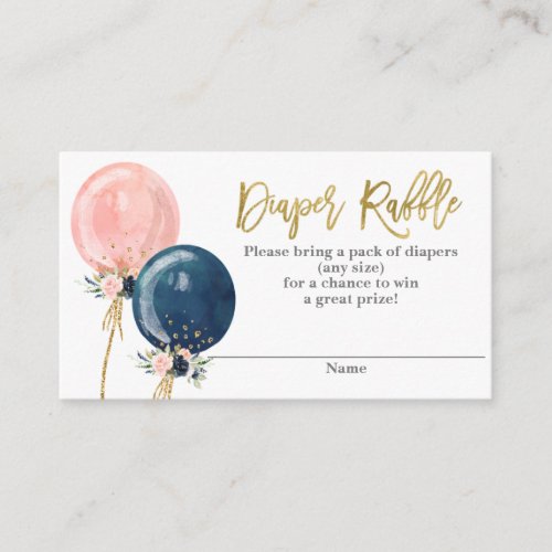Diaper Raffle gender reveal Enclosure Card