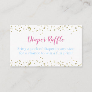 Diaper Raffle Gold Confetti Boy & Girl Baby Shower Enclosure Card