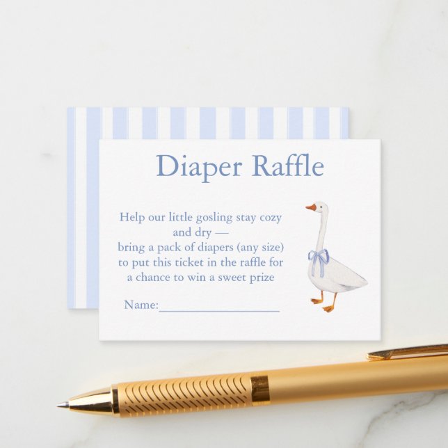 diaper raffle goose enclosure card (Front/Back In Situ)
