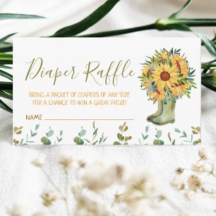 Diaper Raffle Green Rain Boots Enclosure Card