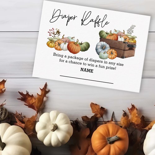 Diaper Raffle Halloween Autumn Pumpkin   Enclosure Card