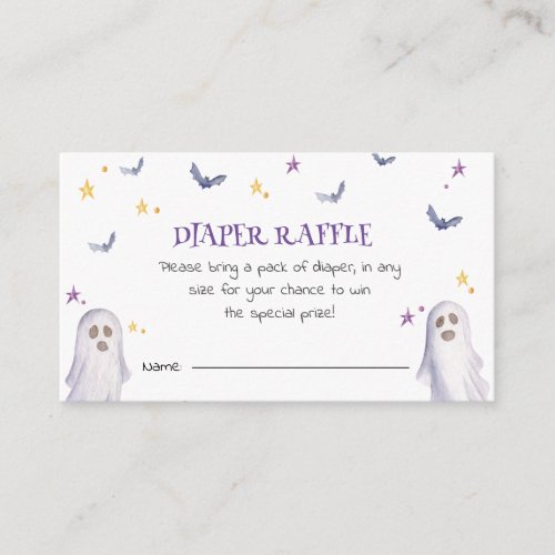 Diaper Raffle Halloween Baby Shower Enclosure Card