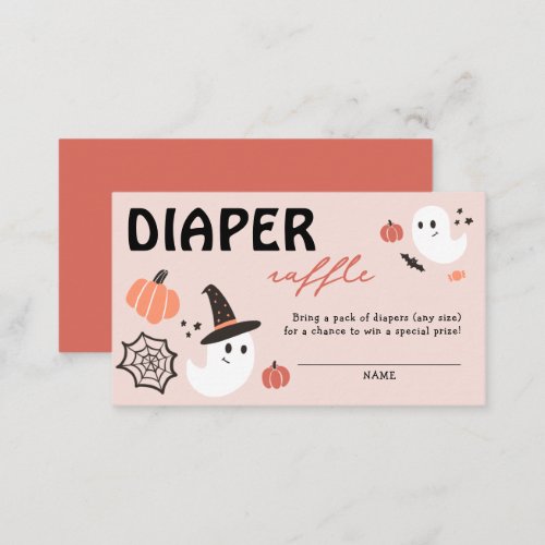 Diaper Raffle Halloween Modern Cute Baby Shower Enclosure Card