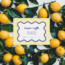 Diaper Raffle Hand Drawn Blue & Yellow Italian